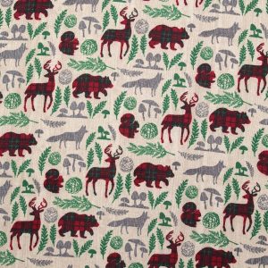 Pattern Trap Woodland Animals Super Snuggle Christmas Flannel Fabric - 1