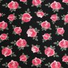 Roses on Black Super Snuggle Flannel Fabric