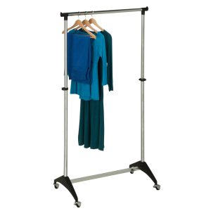 Honey Can Do 34 x 67 Chrome Adjustable Rolling Garment Rack 30lbs - 1