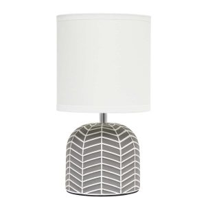 All The Rages 10 Petite Webbed Waves Base Desk Lamp With Fabric Shade - Gray