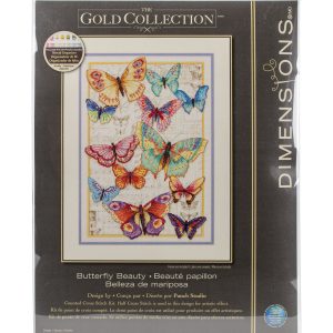 Dimensions 10 x 14 Butterfly Beauty Counted Cross Stitch Kit - 1
