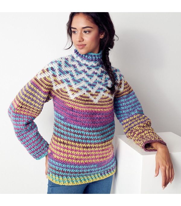 Bernat Pop! Self Striping 280yds Worsted Acrylic Yarn - Image 4