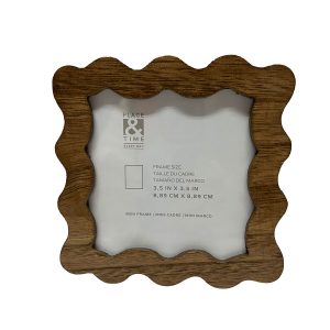 3.5 Brown Wood Wavy Edge Tabletop Picture Frame by Place   Time - 1