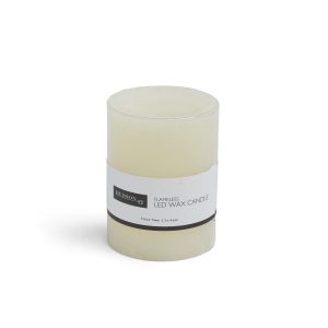 Flameless 3 x4  Cream Smooth Vanilla Scented LED Pillar Candle - 1