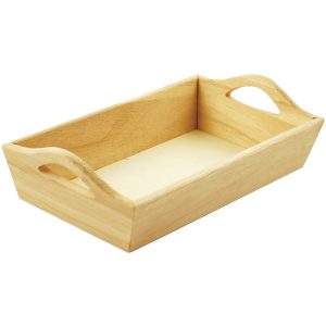 Paintable Wooden Tray with Handles - 1
