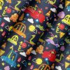 City Snakes on Navy Novelty Cotton Fabric