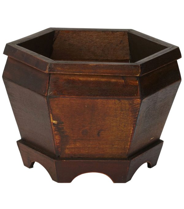Nearly Natural 3ct Wooden Hexagon Decorative Planter - Image 3