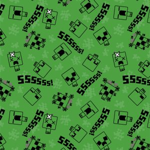 Minecraft Chibi Creeper Cotton Fabric