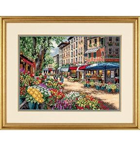 Dimensions 15 x 11 Paris Market Counted Cross Stitch Kit - 1