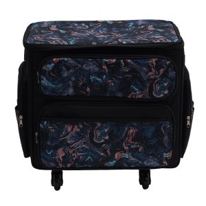 20 x 13 Blue Marbled Rolling Sewing Machine Storage Tote by Top Notch - 1