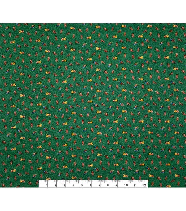 Adventures of Big Foot on Green Novelty Cotton Fabric - Image 3