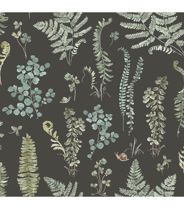 RoomMates 18 x 18  Forest Fern Study Peel   Stick Wallpaper