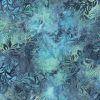 Hi Fashion Shades Of Blue Leaf with Dots Batik Cotton Fabric