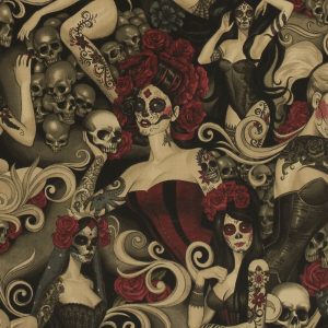 Alexander Henry Dark Smoke Las Elegantes Premium Cotton Fabric - 1