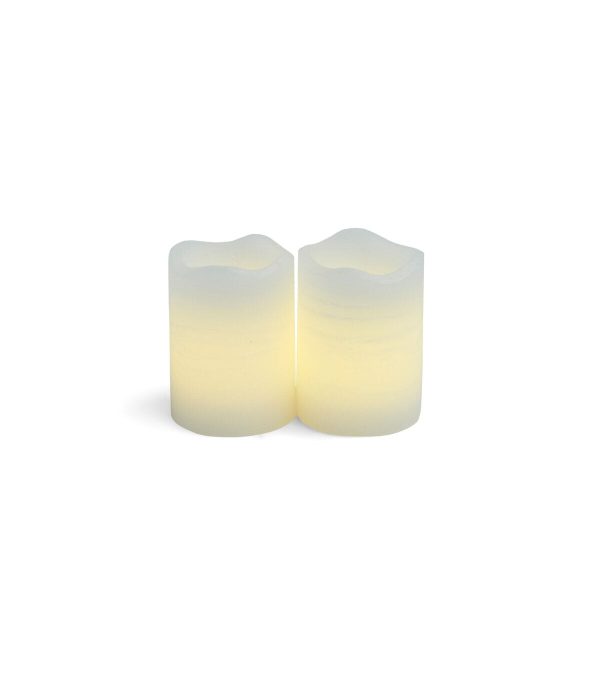 Flameless LED Rustic White Votive Candles 2pk - Image 3