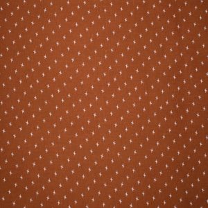 Orange Geometric Cotton Fabric - 1