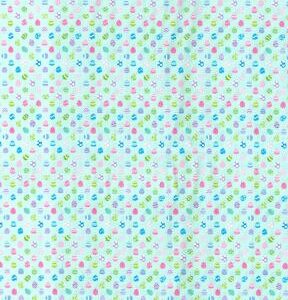 Green Patterned Eggs Easter Cotton Fabric - 1