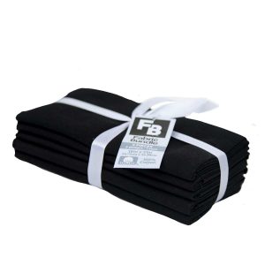 Black Solid 5 Pc Cotton Fabric Quarter Bundle - 1