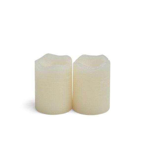 Flameless Vanilla Scented LED Rustic Votive Candles 2 pk Cream - Image 3