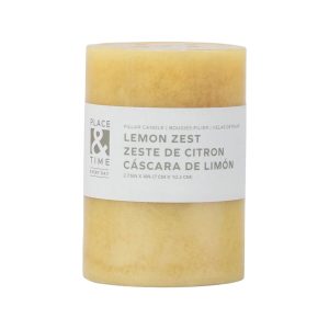 3 x 4 Scented Pillar Candle by Place   Time - Lemon Zest