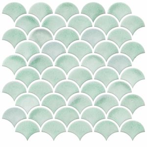 Aqua Scallop Peel   Stick Tile Backsplash - 1