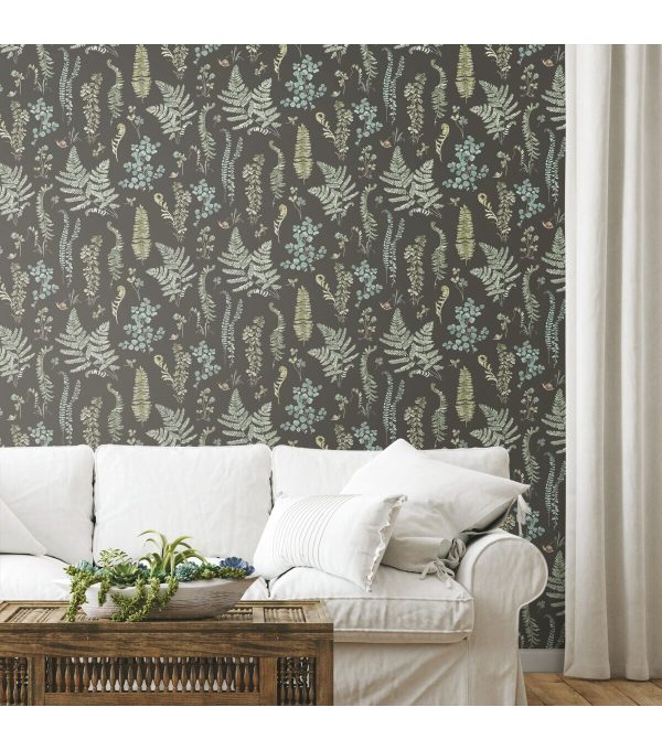 RoomMates 18 x 18  Forest Fern Study Peel   Stick Wallpaper - Image 3
