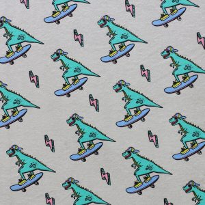 Dino Skater Super Snuggle Flannel Fabric