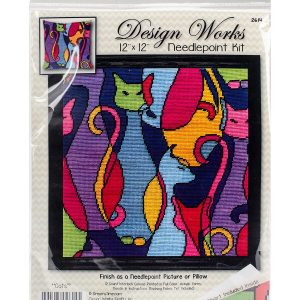 Design Works 12 x 12 Colorful Cat Needlepoint Kit - 1