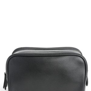 Leather Double Zip Toiletry Bag