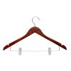 Honey Can Do 17.5 x 10 Cherry Wood Suit Hangers With Clips 12pk