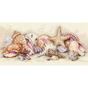 Dimensions 8 x 4 Seashell Treasures Counted Cross Stitch Kit - 1