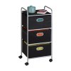 Honey Can Do 16 x 35.5 Black 3 Drawer Rolling Fabric Cart