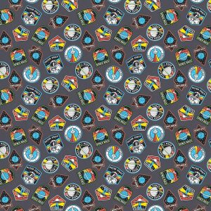 Space Badges Super Snuggle Flannel Fabric