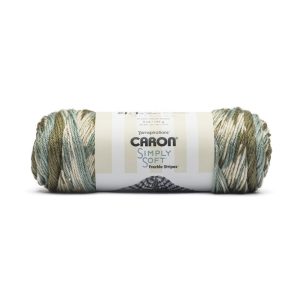 Caron Simply Soft Freckles Stripe 315yds Worsted Acrylic Yarn - Moss