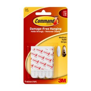 Command 3lbs Medium Refill Strips 9pk - 1