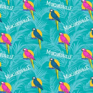 Jimmy Buffett Parrot Paradise Cotton Fabric - 1