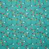 String Lights on Blue Super Snuggle Christmas Flannel Fabric