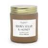 Foundry 6.5oz Frosted Scented Jar Candle With Gold Lid