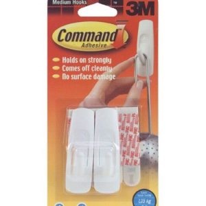Command 6ct Medium Hooks   Adhesive Strips - 1