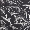 Dino Skeletons On Black Super Snuggle Flannel Fabric