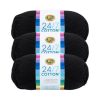 Lion Brand Yarn 24/7 Cotton 186yds Worsted Yarn 3 Bundle