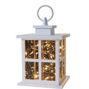 7 White LED Rustic Lantern by Place   Time - 1