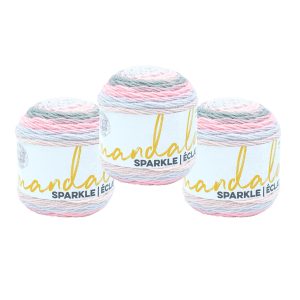Lion Brand Mandala Sparkle Light Weigh Acrylic Yarn 3 Bundle - Nova