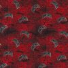 Red Distressed Ohio State Buckeyes Cotton Fabric
