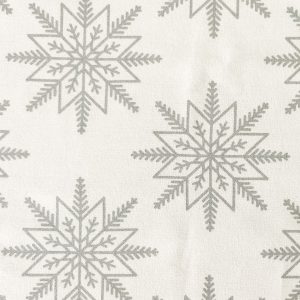 Silver Snowflakes Christmas Foil Flannel Fabric