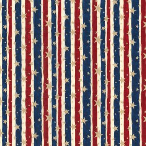 Fabric Traditions Multi Stripes And Stars Patriotic Cotton Fabric - 1