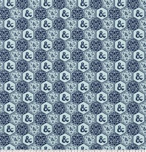 Dungeons   Dragons Blue Dice Cotton Fabric - 1