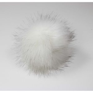 5 White   Black Faux Fur Clearance Pom by K+C - 1
