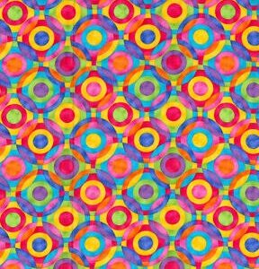 Fabric Traditions Bright Geometric Circles Quilt Cotton Fabric - 1
