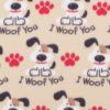 Brown I Woof You Blizzard Fleece Fabric